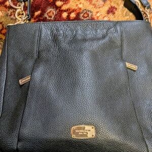 Michael Kors Black "Hallie" Leather Shoulder  Bag - New Without Tags
